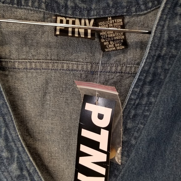 Vintage 90's New Denim Vest Women's Long Jean Vest Western Blue Pockets Size M - Picture 3 of 12